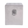 Aurora Boutique Grey Square Velvet Stool With Buttons