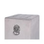 Aurora Boutique Grey Square Velvet Stool With Buttons