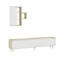 Zarif White TV Unit with Wall Shelves 