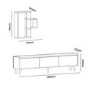 Zarif White TV Unit with Wall Shelves 
