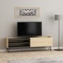 Vital Oak and Grey TV Stand with Metal Legs  