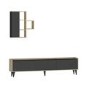 Etna Dark Grey and Oak TV Unit with Wall Shelves  