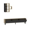 Etna Dark Grey and Oak TV Unit with Wall Shelves  