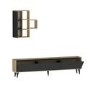 Etna Dark Grey and Oak TV Unit with Wall Shelves  