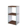 Small Walnut &amp; Glass Bookcase with 3 Shelves