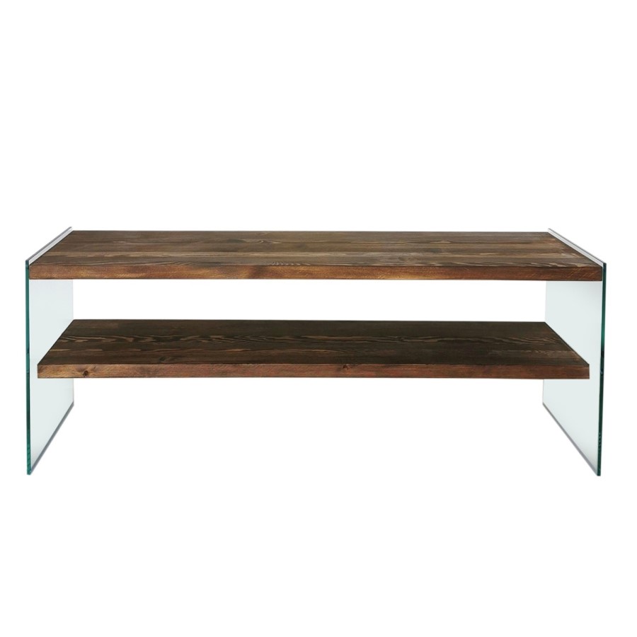 Walnut and Glass TV Stand 