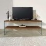 Walnut and Glass TV Stand 