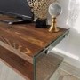 Walnut and Glass TV Stand 