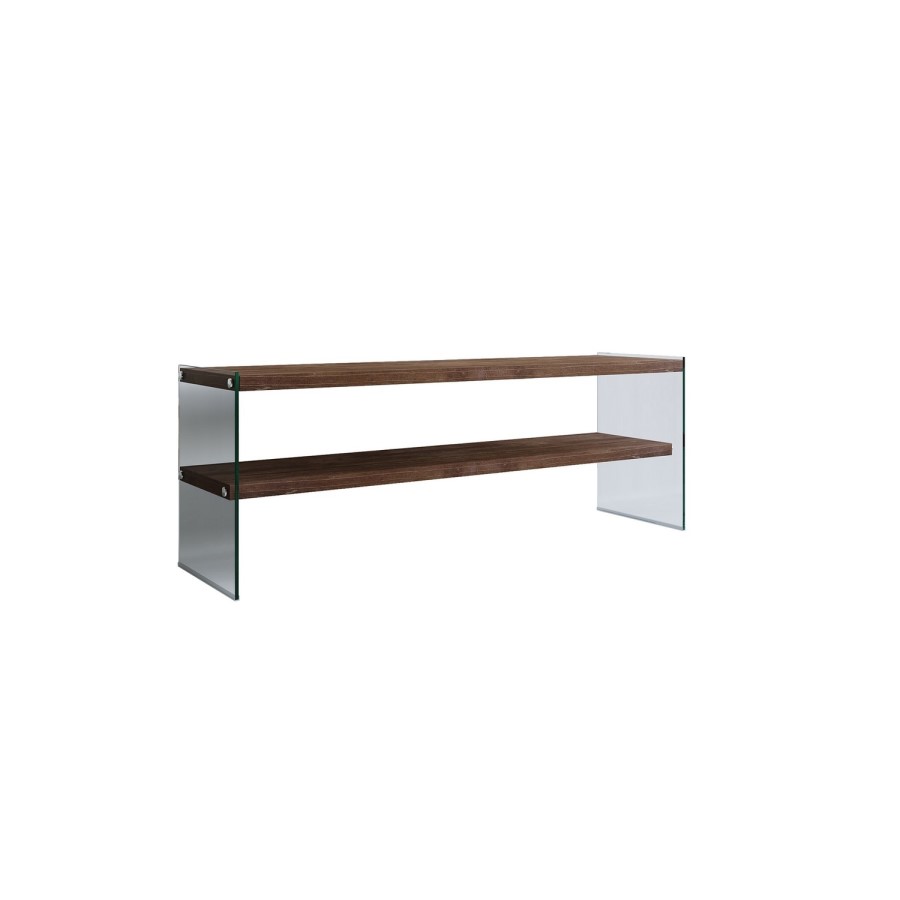 Walnut and Glass TV Stand 