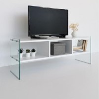 White and Glass TV Stand 