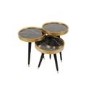 Gold and Black Marble Effect Nesting Side Tables - Alys