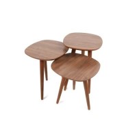 Walnut Effect Nesting Side Tables - Alys