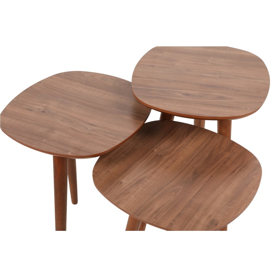 Walnut Effect Nesting Side Tables - Alys