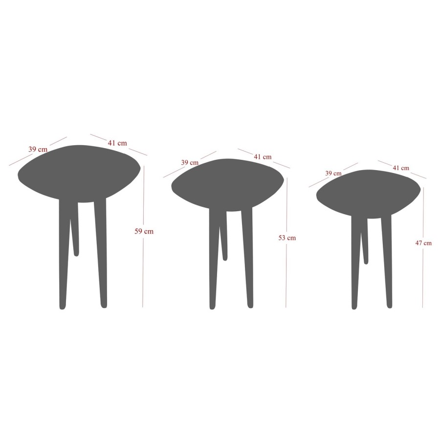 Walnut Effect Nesting Side Tables - Alys
