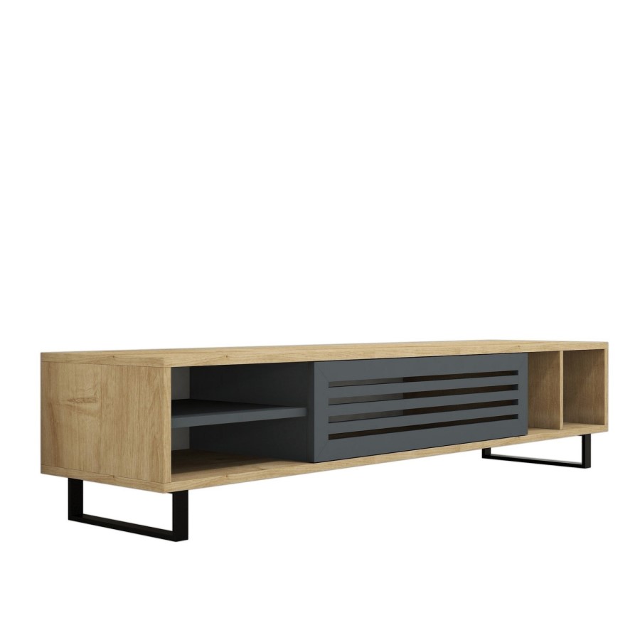 Safir Oak and Dark Grey TV Stand 