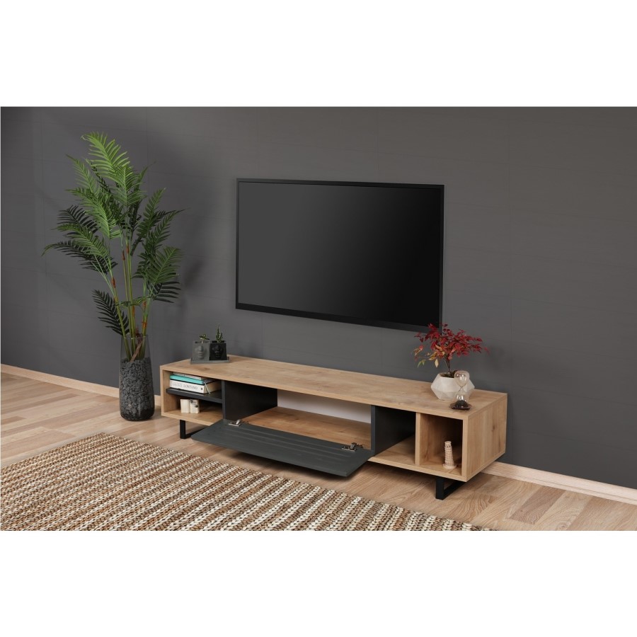 Safir Oak and Dark Grey TV Stand 
