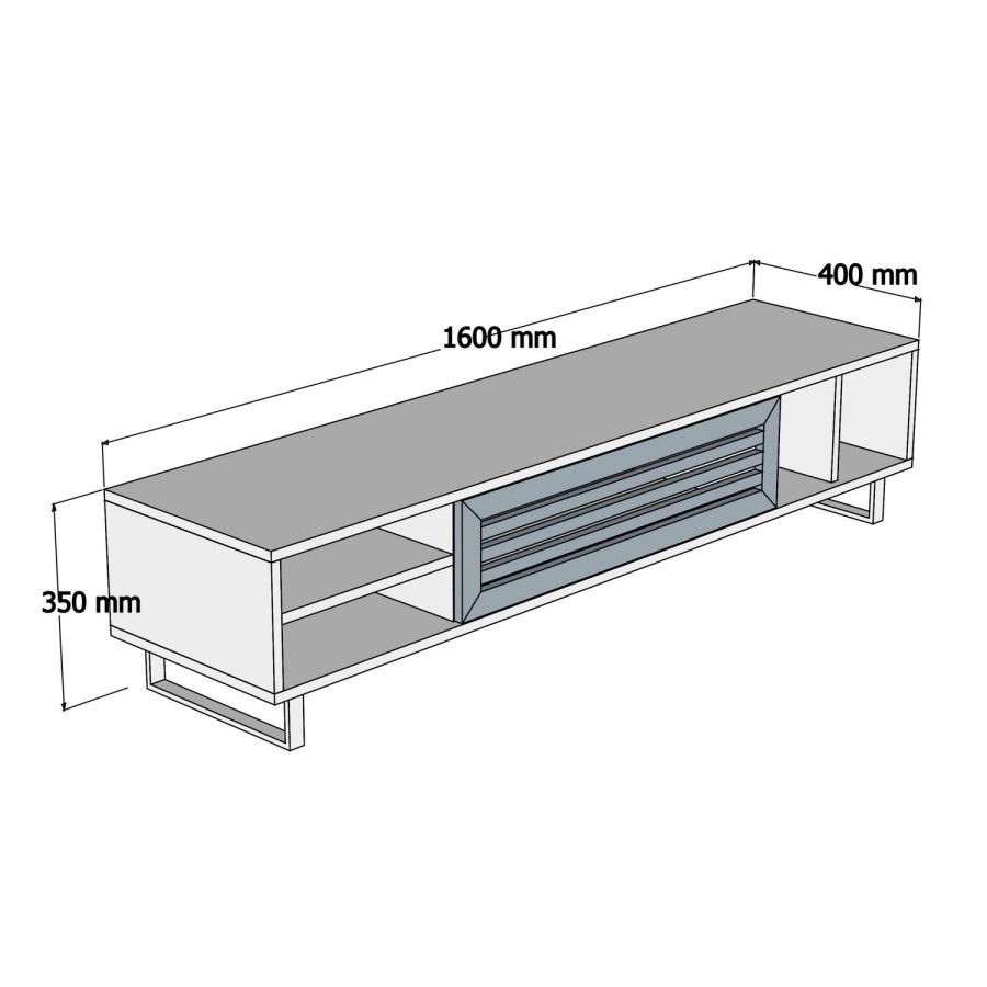 Safir Oak and Dark Grey TV Stand 