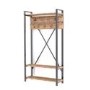 Wooden Multifunctional Hallway Unit with Black Metal Frame