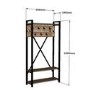 Wooden Multifunctional Hallway Unit with Black Metal Frame