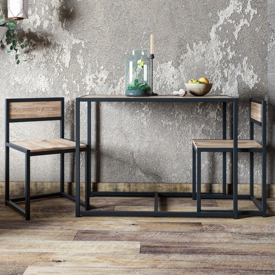 GRADE A1 - Stowaway Industrial 2 Seater Dining Set 