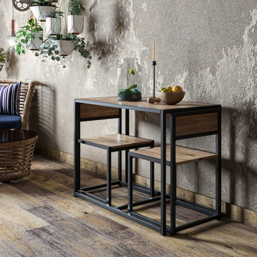 GRADE A1 - Stowaway Industrial 2 Seater Dining Set 