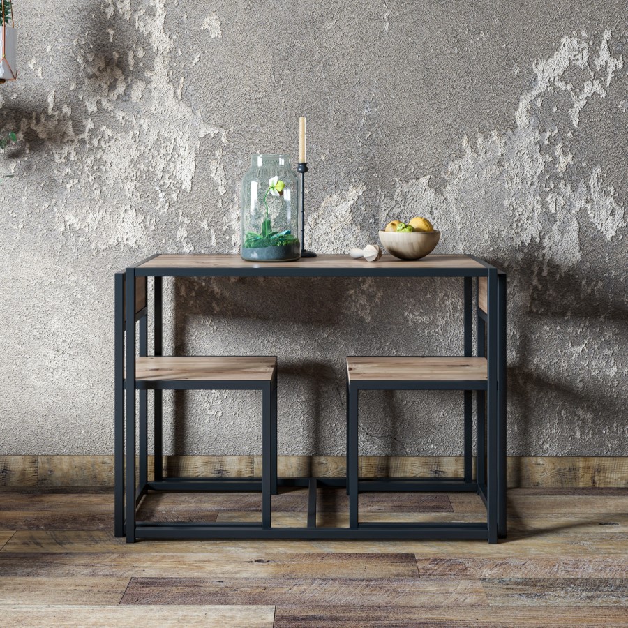 GRADE A1 - Stowaway Industrial 2 Seater Dining Set 