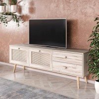 Patara TV Stand with Rattan Weave Doors