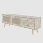 Patara TV Stand with Rattan Weave Doors
