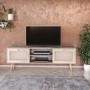 Patara TV Stand with Rattan Weaved Doors