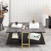 Gold and Black Marble Effect Coffee Table 
