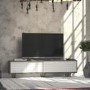 Askal White and Oak TV Stand with Sliding Doors 