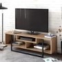 Asal Geometric TV Stand in Walnut and Black