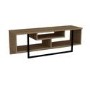 Asal Geometric TV Stand in Walnut and Black