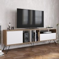 Mistico TV Stand in Walnut & White