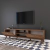 Walnut TV Unit with Silver Details