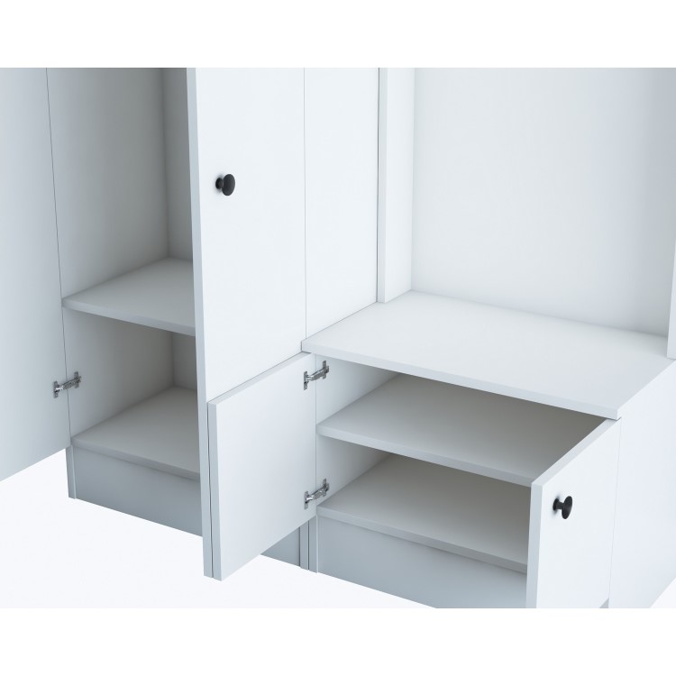 White Hall Storage Unit with Shoe Storage & Coat Hooks