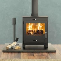 Black Log Burner Fire with Flue - 7kw - Be Modern Broseley Silverdale