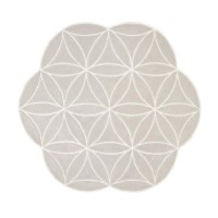 Bloom Silver Grey Wool Rug 160x160cm - Ripley