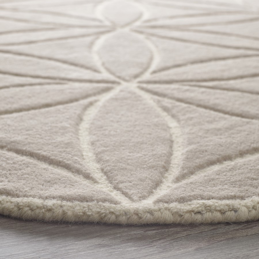 Bloom Silver Grey Wool Rug 160x160cm - Ripley