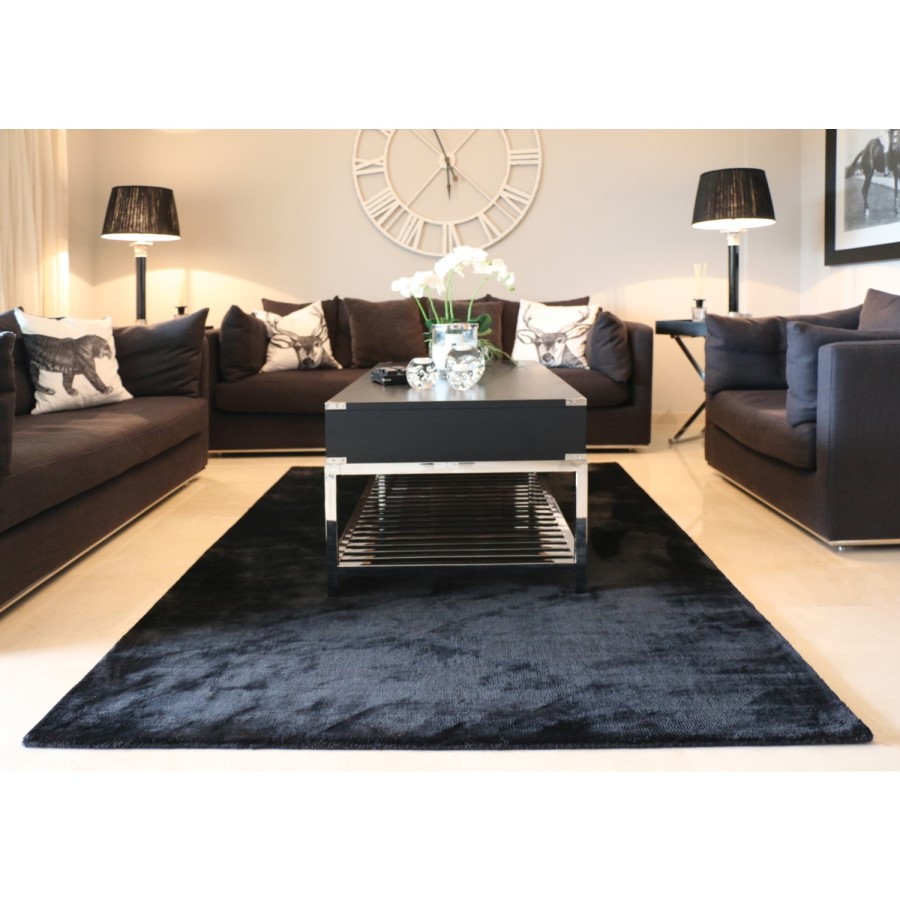 Ripley Karma Jet Black Rug 120x170cm
