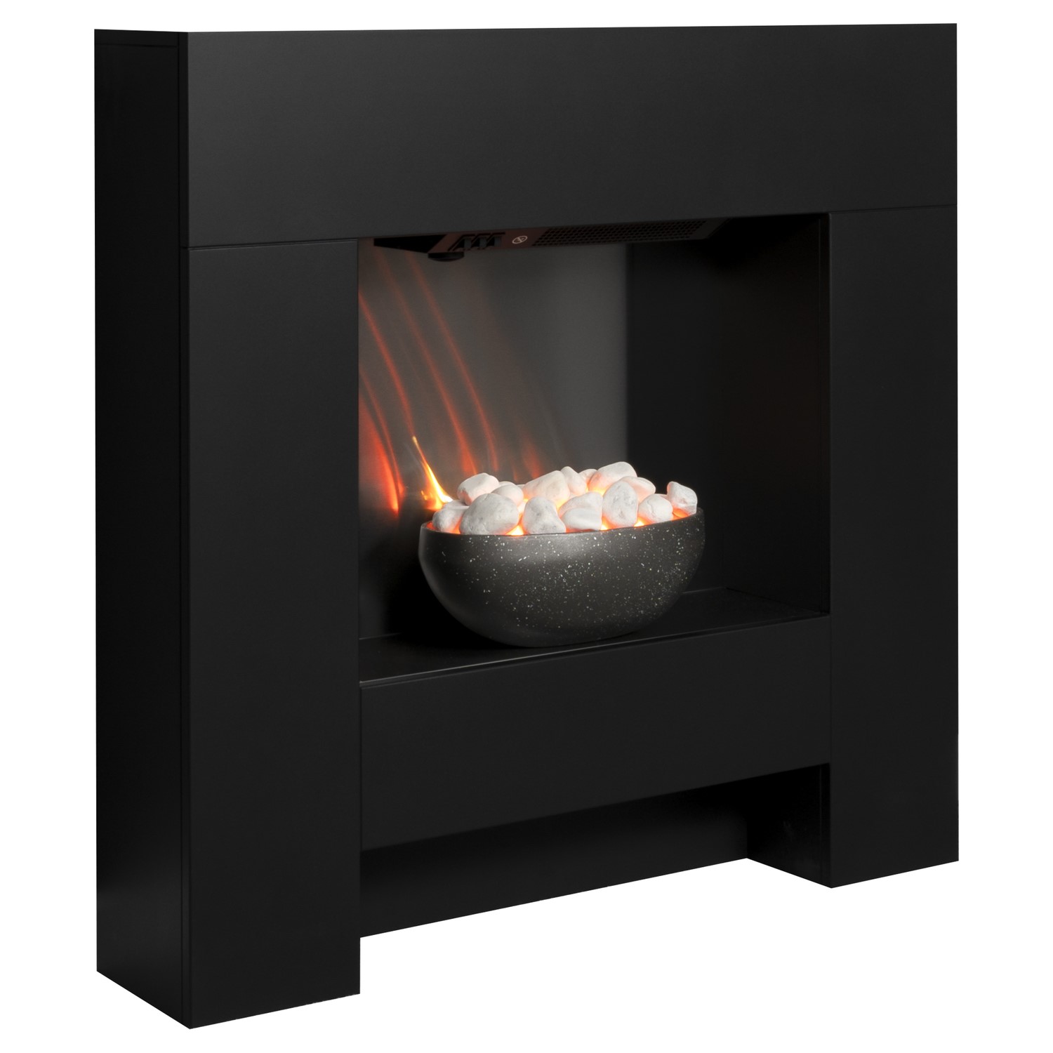 Read more about Adam electric fireplace suite in textured black 36 cubist