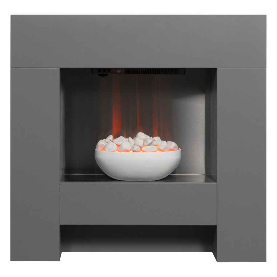 Adam Grey Freestanding Electric Fireplace Suite 36" - Cubist