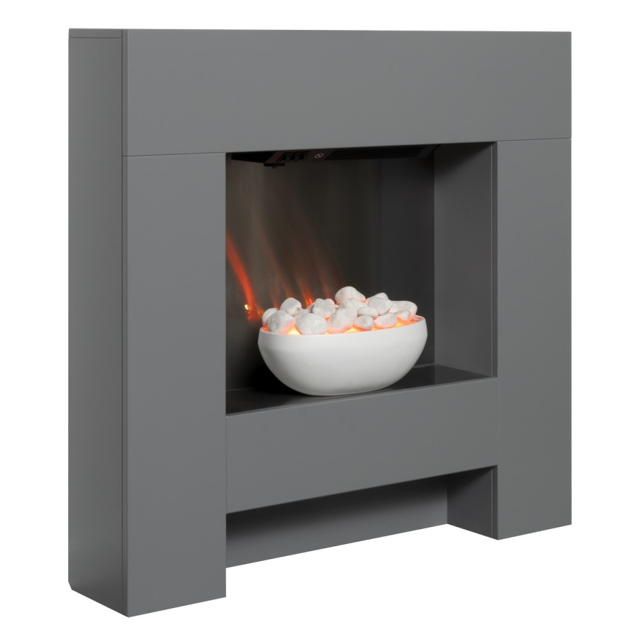 Adam Grey Freestanding Electric Fireplace Suite 36" - Cubist