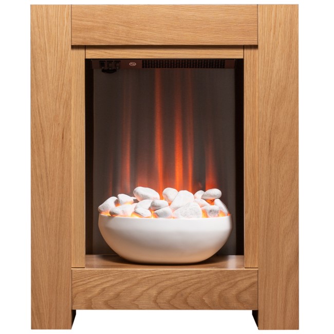 Oak Freestanding Electric Fireplace Suite - 23 Inch - Be Modern