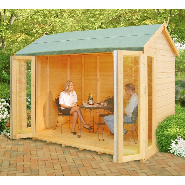 Shire Outdoor Garden Summerhouse with Sliding Doors - 10ft x 6ft