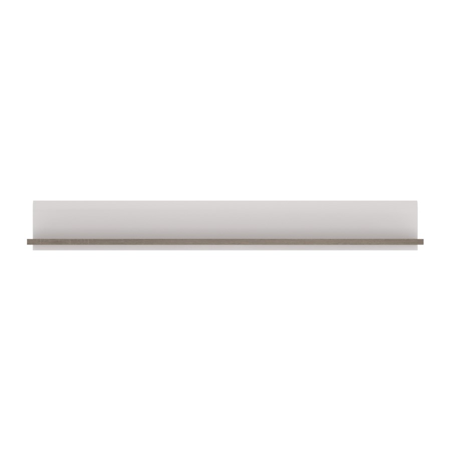 Chelsea White High Gloss & Oak Wall Shelf