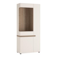 Chelsea White High Gloss & Oak Effect Tall Right Hand Display Unit