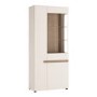 Chelsea White High Gloss & Oak Effect Tall Left Hand Display Unit