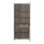 Chelsea White High Gloss & Oak Effect Tall Left Hand Display Unit