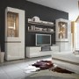 Chelsea White High Gloss & Oak Effect Tall Left Hand Display Unit